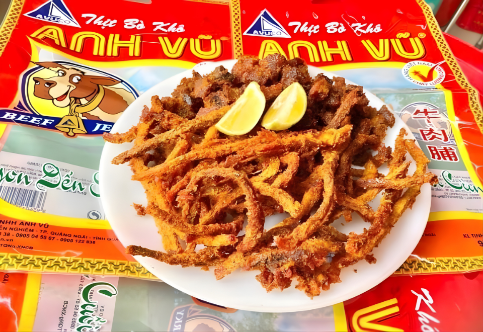 SẢN PHẨM BÒ KHÔ ANH VŨ – ĐẶC SẢN BÒ KHÔ QUẢNG NGÃI CHUẨN CHÍNH HÃNG